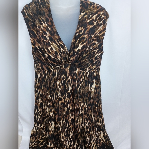 2/$30 JONES NEW YORK Mobwife Cheetah Leopard Print Sleeveless Dress (#422) - Picture 1 of 8
